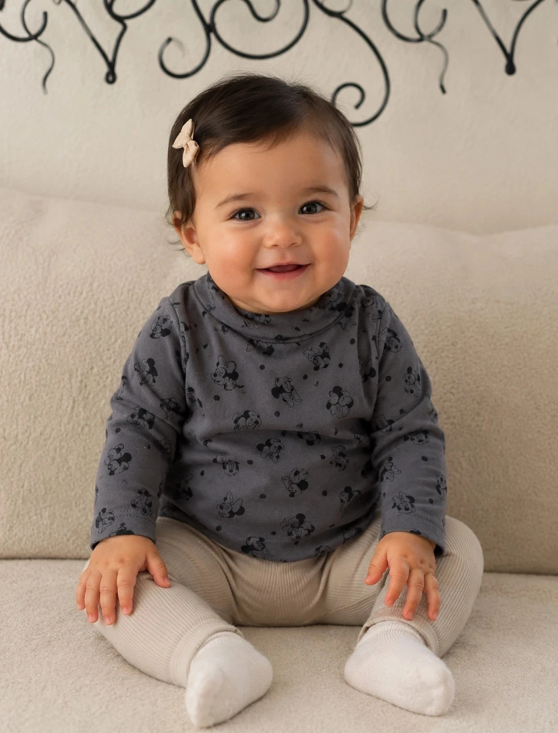 Disney Baby Minnie Mouse Pullover – Anthracite Gray – Size 9 months – photo 4
